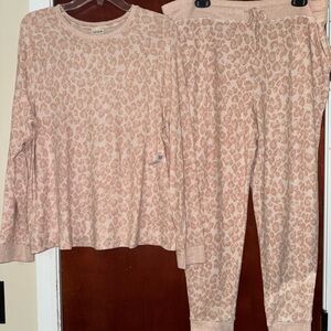 Soma XL Cozy Pink Leopard Print Pajamas - NEW